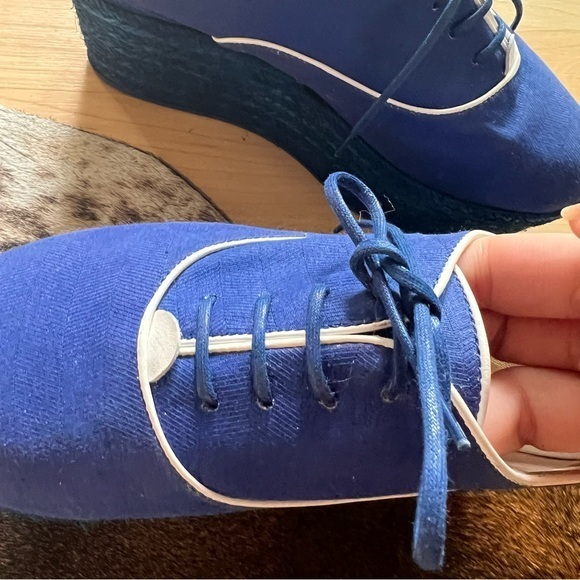 Missoni Blue Lace Up Espadrille Platform Shoes Women’s Size 6 - Picture 10 of 11